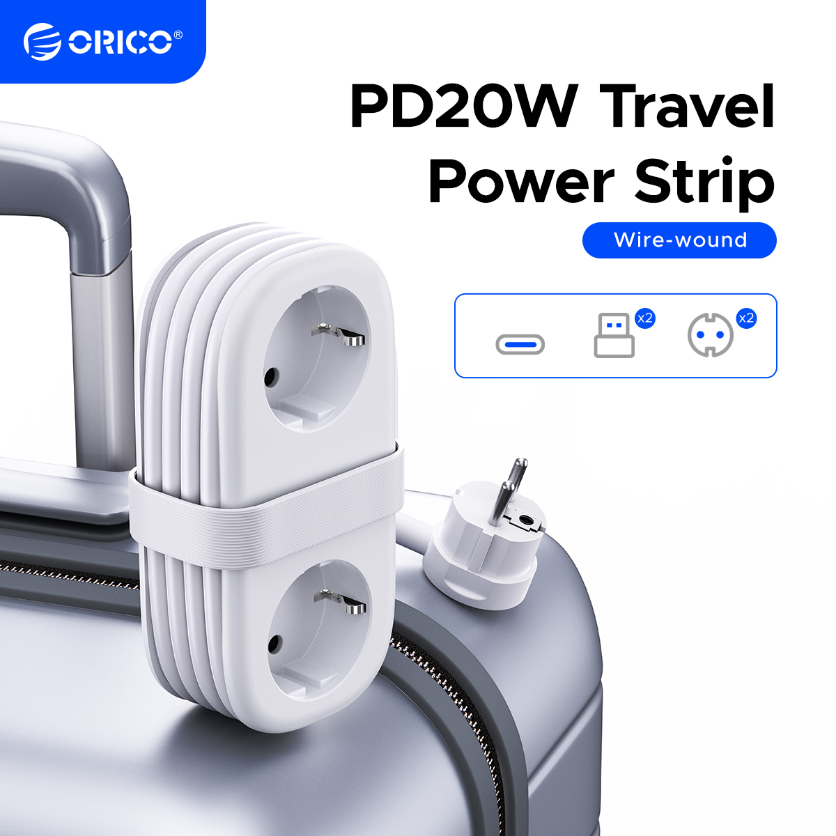 Home Improvement Outlet - ORICO 20W Spina UE Multipresa Elettrica
