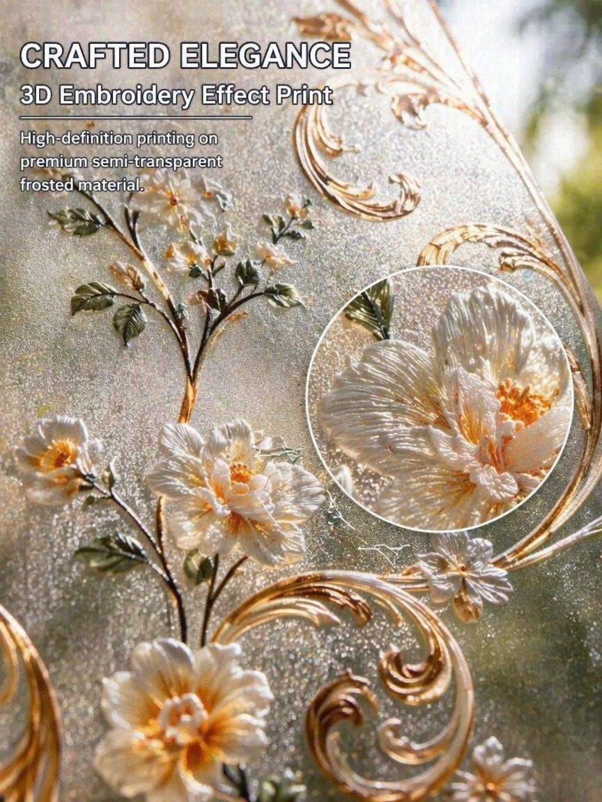 Window Insulation Film - Pellicola per Finestre con Motivo Ricamato,