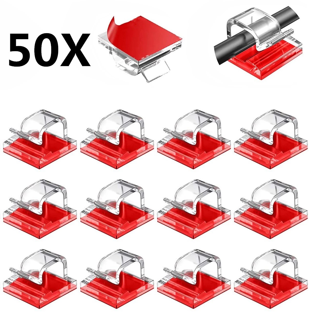 Cable Staple Clip - 10/20/50PCS Organizzatore di cavi autoadesivo Clip